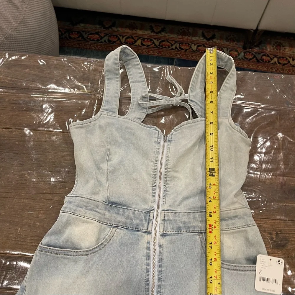 Free People light Blue crvy on 2nd ave one piece Jumpsuit with Wide Legs - Picture 8 of 16